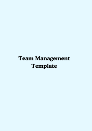 Team Management Planner